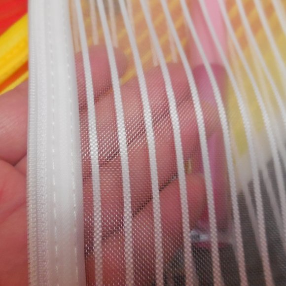 Cosmetic Pouch set of 5 travel makeup toiletry bag see-through 9" x 4.5" - Picture 5 of 7